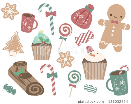 聖誕糖果和甜點套裝 128032854