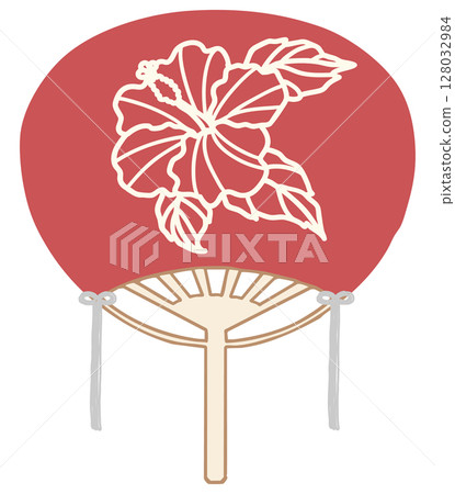 簡單的扇子插圖,芙蓉紅 簡單的扇子插圖,芙蓉紅 128032984