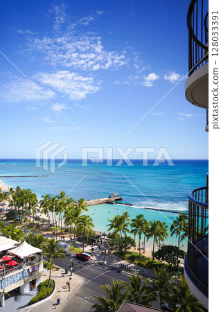 Beautiful ocean view from the lanai in Hawaii 128033391