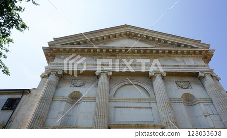 White historical church of San Nicolo in Verona. 128033638