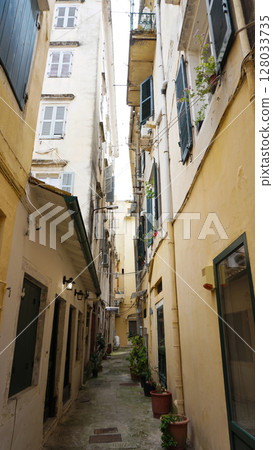 Historic buildings in old Corfu Town on the island of Corfu, Greece Historic buildings in old Corfu Town on the island of Corfu, Greece 128033735