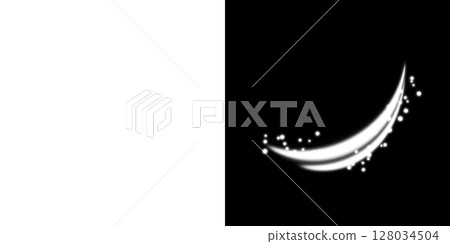 發光的白色電弧和火花粒子(透明+黑色背景) 發光的白色電弧和火花粒子(透明+黑色背景) 128034504