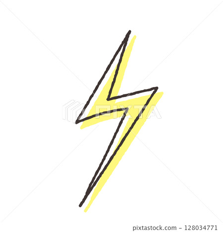 簡單的手繪閃電符號 簡單的手繪閃電符號 128034771