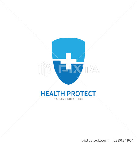health protection with shield logo design vector template for medical or insurance company-vector health protection with shield logo design vector template for medical or insurance company-vector 128034904