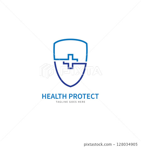 health protection with shield logo design vector template for medical or insurance company-vector health protection with shield logo design vector template for medical or insurance company-vector 128034905