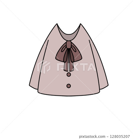 A pink shirt with a bow tie on it 128035207