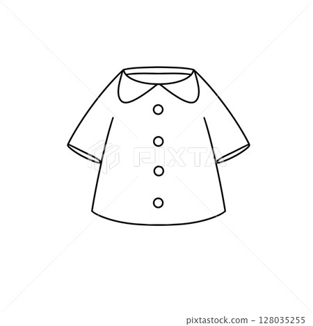 A white shirt with a collar and buttons A white shirt with a collar and buttons 128035255