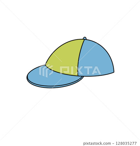 A blue and green hat with a yellow band A blue and green hat with a yellow band 128035277