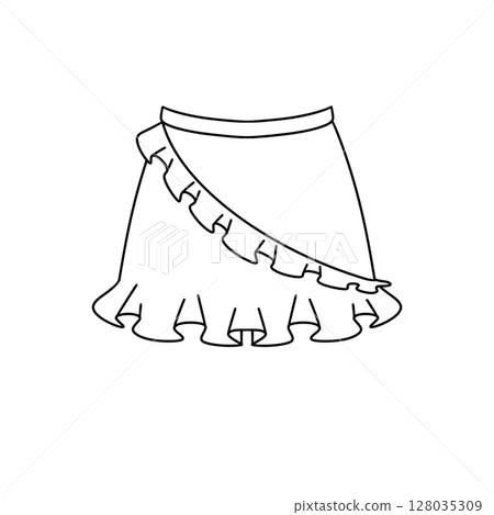 A white skirt with ruffles A white skirt with ruffles 128035309