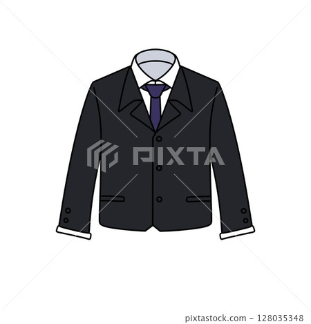 A man's suit jacket and tie are drawn in a cartoon style A man's suit jacket and tie are drawn in a cartoon style 128035348