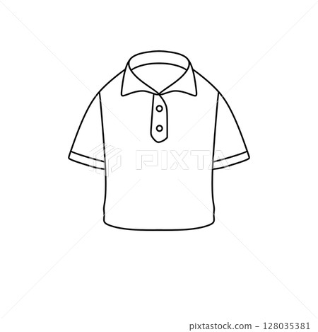 A white shirt with a collar and buttons A white shirt with a collar and buttons 128035381