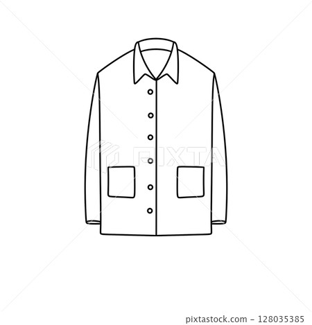 A white shirt with a pocket and buttons A white shirt with a pocket and buttons 128035385