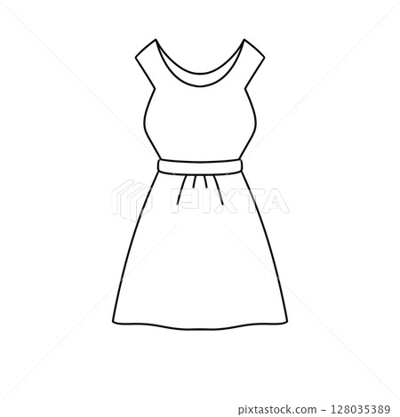 A white dress with a belt 128035389