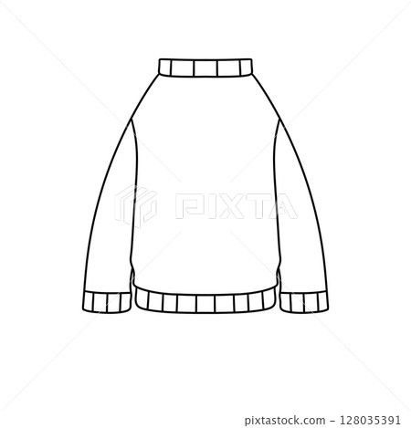 A white sweater with a collar and sleeves A white sweater with a collar and sleeves 128035391