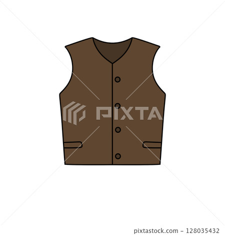 A brown vest with buttons on the front A brown vest with buttons on the front 128035432