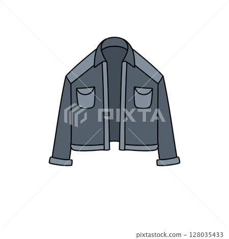 A blue jacket with a zipper and pockets A blue jacket with a zipper and pockets 128035433