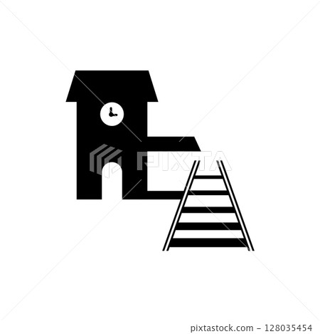 Train sign railway symbol 128035454