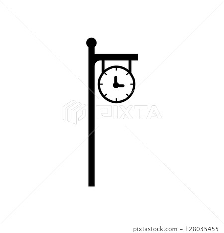 clock on a pole. clock on a pole. 128035455