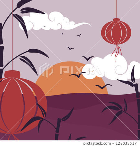 eastern landscape 128035517