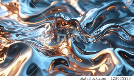 Background material_liquid metal texture 128035553