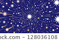 五彩繽紛的煙火和爆裂的星星向量背景圖 128036108