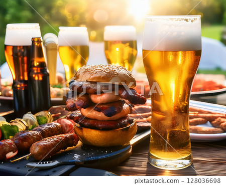 燒烤啤酒 燒烤啤酒 128036698