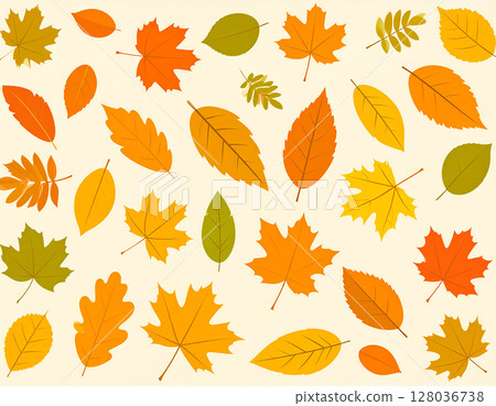 Autumn Maple Leaves AI Generation Background 128036738