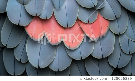 Closeup Detailed Grey Pink Bird Feathers Texture Background art soft macro color style image print Closeup Detailed Grey Pink Bird Feathers Texture Background art soft macro color style image print 128036889