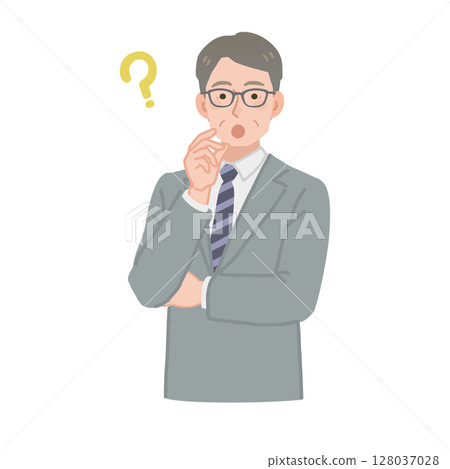 Middle-aged businessman wondering 128037028