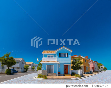 藍天與住宅區 [AI] 128037326