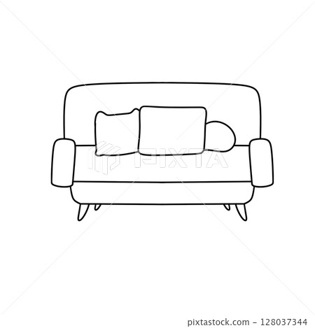 A couch with pillows on it A couch with pillows on it 128037344