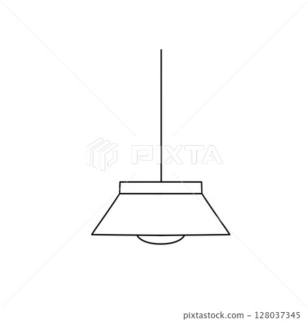 A lamp hanging from the ceiling A lamp hanging from the ceiling 128037345