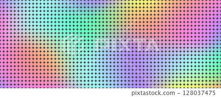 Confetti rainbow pattern. Abstract gradient mosaic background with sequins. Vector grid texture. Color geometric seamless holographic print 128037475