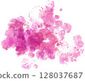 粉紅色潑墨紋理向量素材手繪水彩風格 128037687