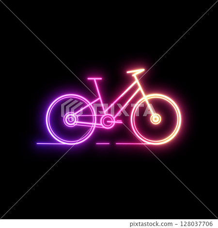Neon bike.Sport Bicycle .Healthy lifestyle.illustration. Neon bike.Sport Bicycle .Healthy lifestyle.illustration. 128037706