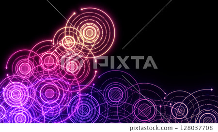 Neon technology background.Technical engineering banner.Rotating gears. Machine technology. illustration. Neon technology background.Technical engineering banner.Rotating gears. Machine technology. illustration. 128037708