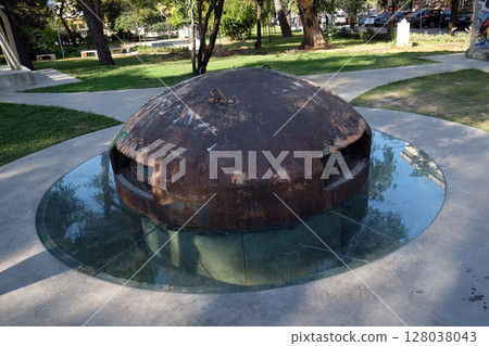 Steel bunker in Tirana, Albania 128038043