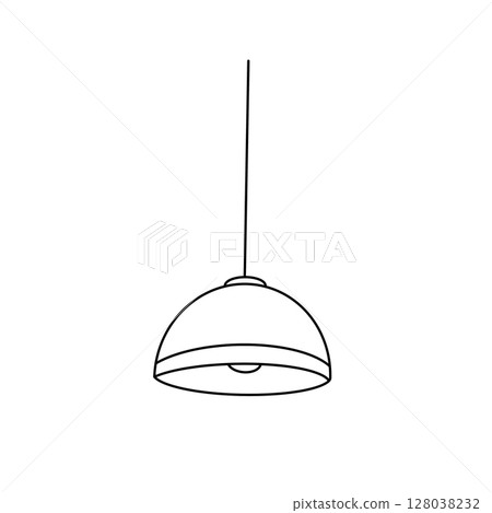 A lamp hanging from the ceiling 128038232