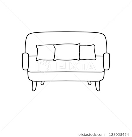 A couch with pillows on it 128038454