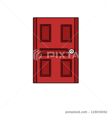 A red door with a white background 128038482