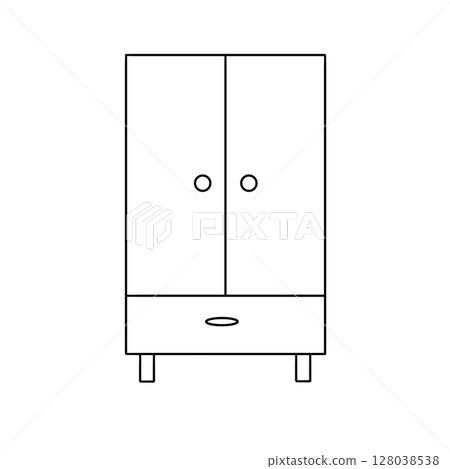 A white cabinet with a drawer 128038538
