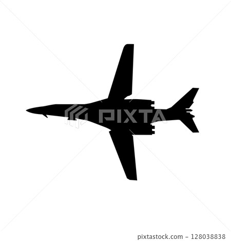 War plane flies across the sky. Bomber silhouette War plane flies across the sky. Bomber silhouette 128038838