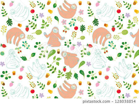 懶人樹葉果實暖心素材圖案4 128038854