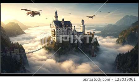 漂浮在雲海的新天鵝堡 128039061