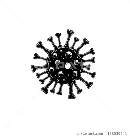 Illustration of a virus particle causing infectious diseases, isolated on white 128039341