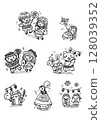Summer festival illustration monochrome 128039352