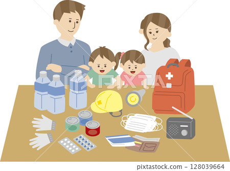 家庭準備防災物資 128039664