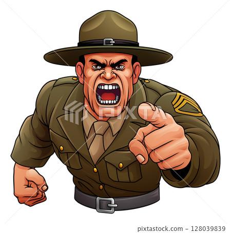 Drill Instructor Sergeant Bootcamp Army Soldier Drill Instructor Sergeant Bootcamp Army Soldier 128039839