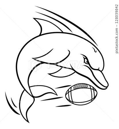 Dolphin Animal American Football Team Mascot 128039842