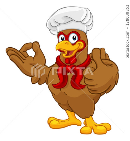 Chef Chicken Rooster Cockerel Thumbs Up Perfect 128039853